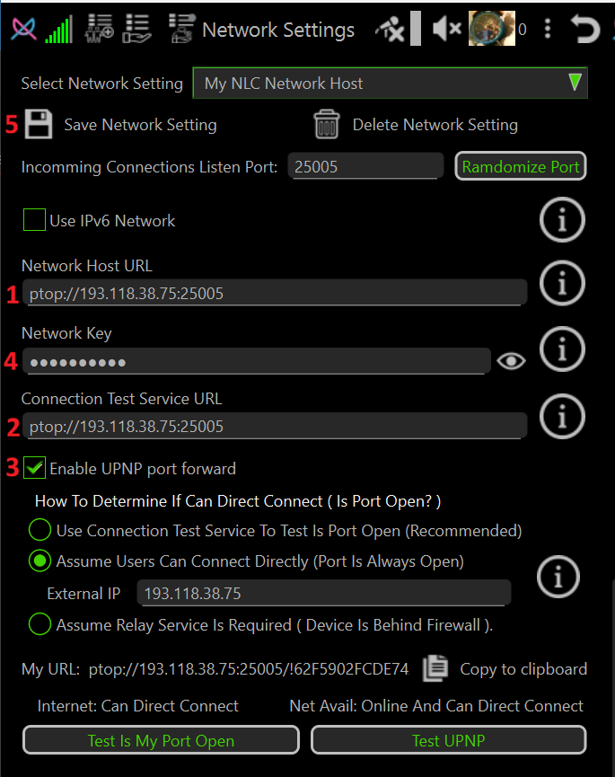 Network URL Setup
