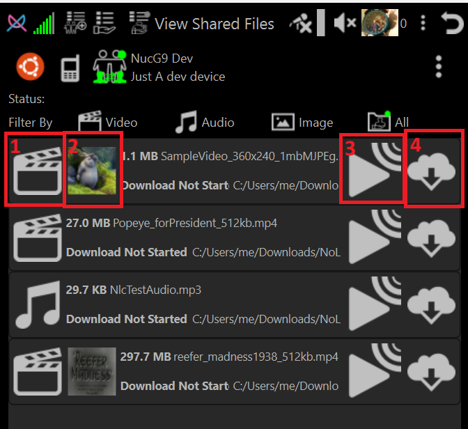 Share File Entry Buttons