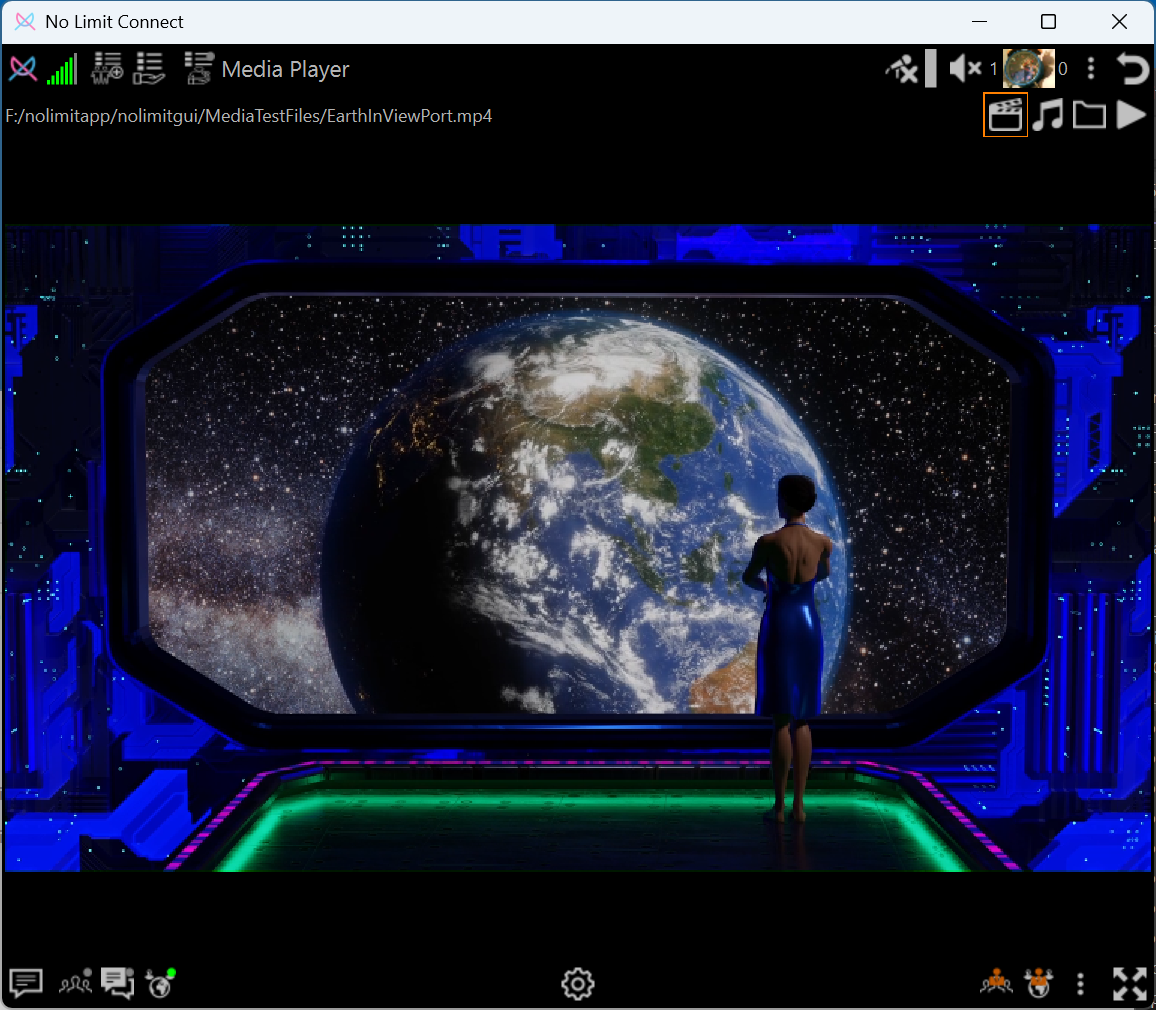 The Media Player playing a video